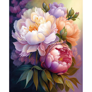 Blossoming peonies