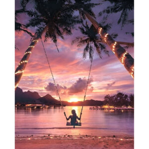 Swing in sunset