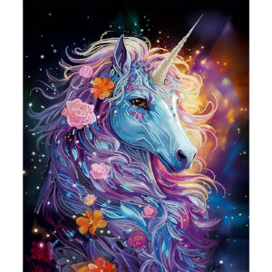 Unicorn in flowers