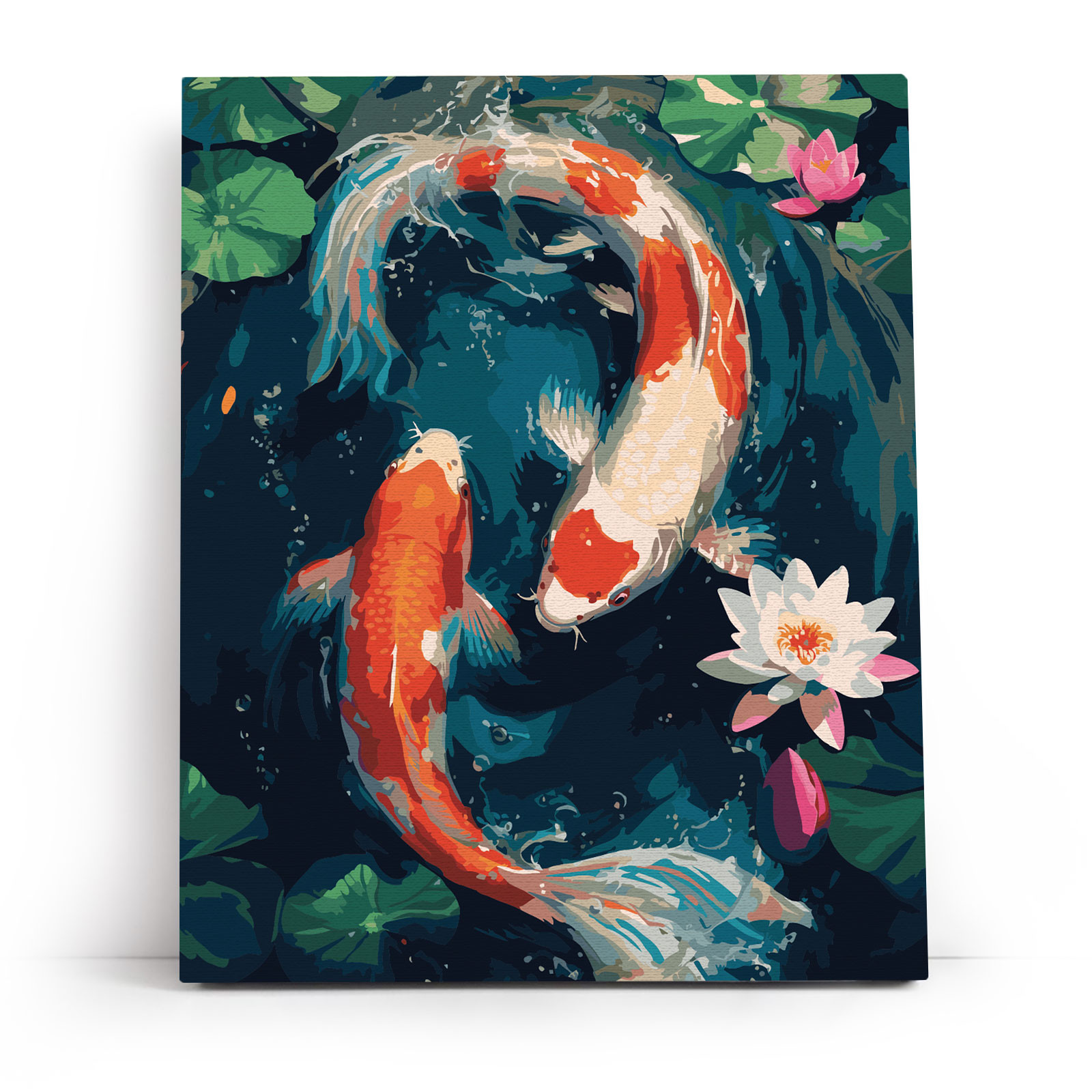 Koi Carp Among Lotuses - Image 2