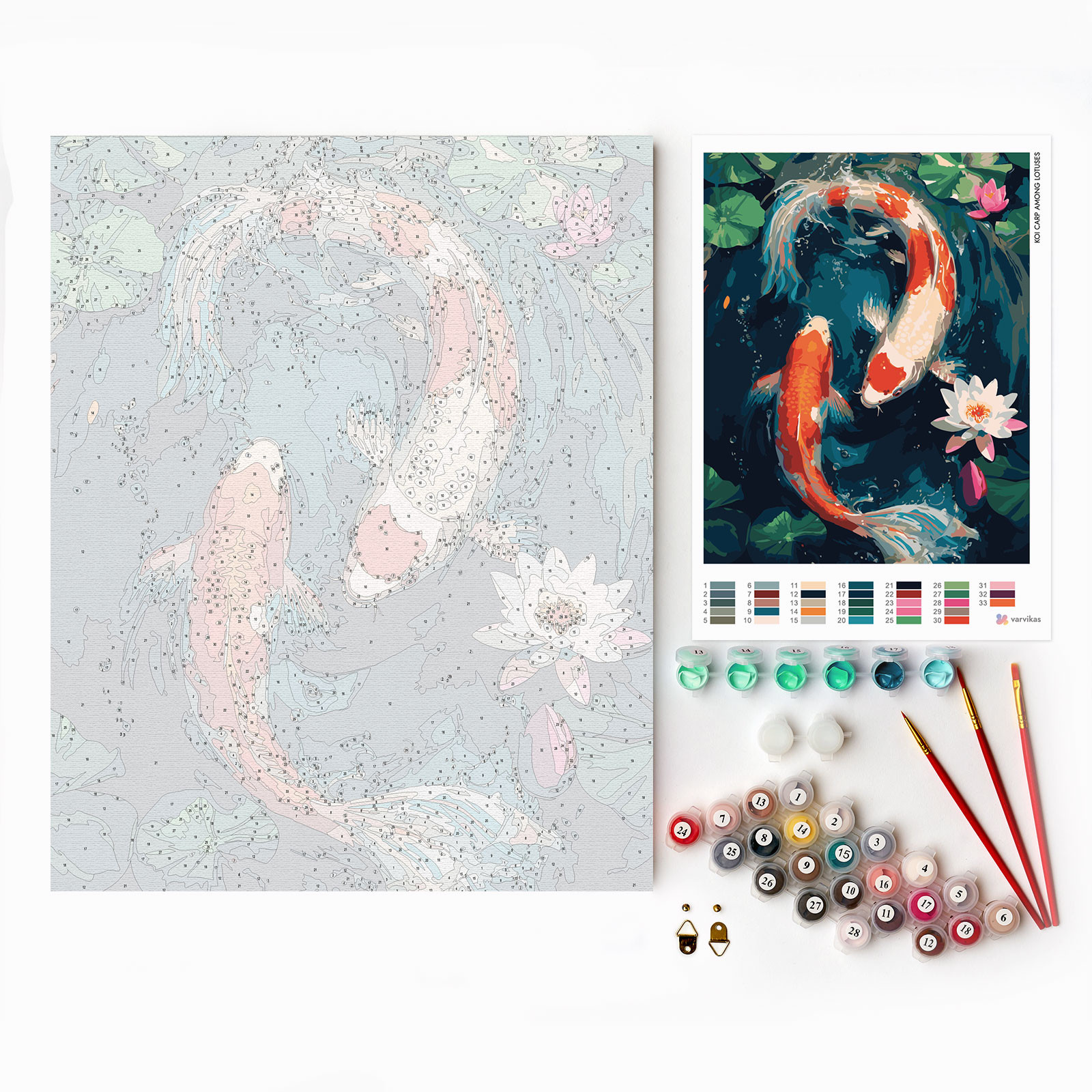 Koi Carp Among Lotuses - Image 4